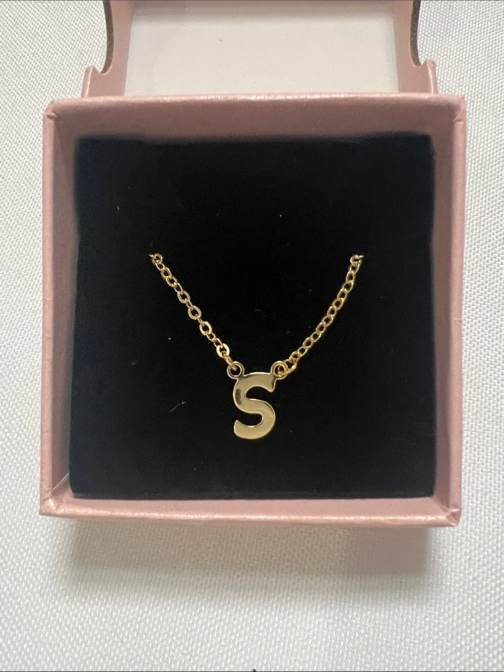 PoXtex Gold Tone Layered Initial “S” Necklace Set New in Box